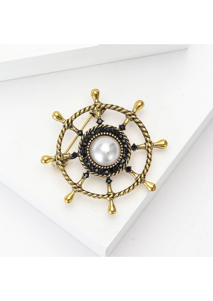 Alaşım Inci Dümen Broş Blazer Ceket Korsaj Süs Pimi (Yurt Dışından)