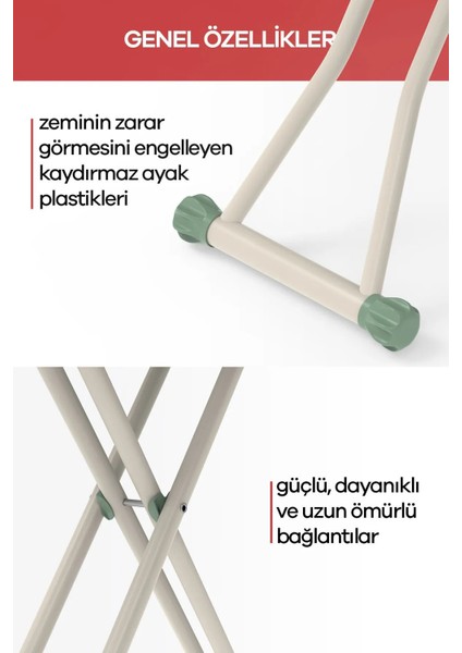 Silvia Ütü Masası Ironika Kalın Borulu Kurutmalık Set - Yeşil