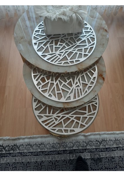 Runner/yuvarlak Masa ve Sehpa ÖRTÜSÜ/62CM Yuvarlak). S.deri,5 Parça