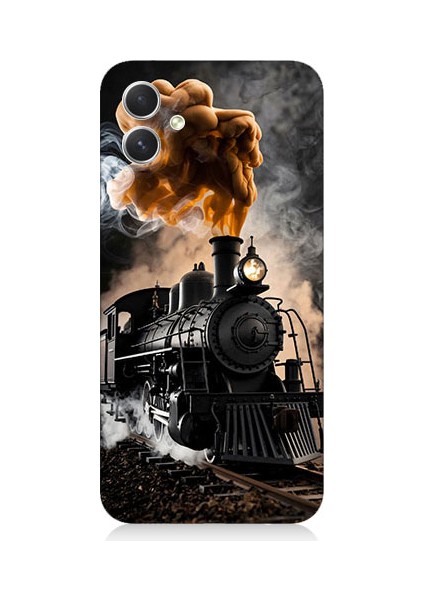 Samsung Galaxy A04 Uyumlu Kara Tren Desenli Silikon Kılıf
