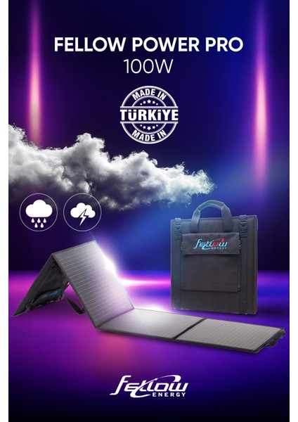 Power Pro 100W Taşınabilir Katlanabilir Güneş Paneli