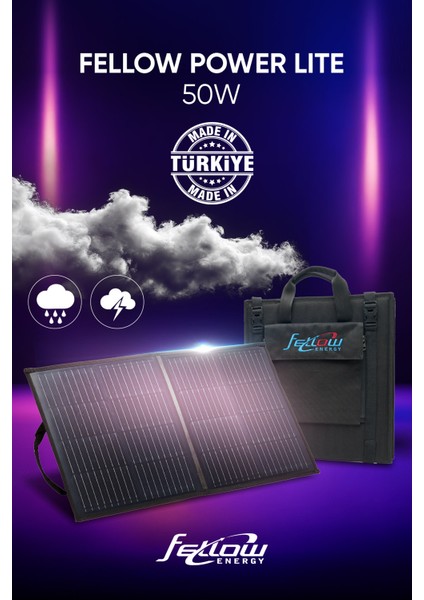 Power Lite 50W Taşınabilir Katlanabilir Güneş Paneli -  Hızlı Telefon Şarjı