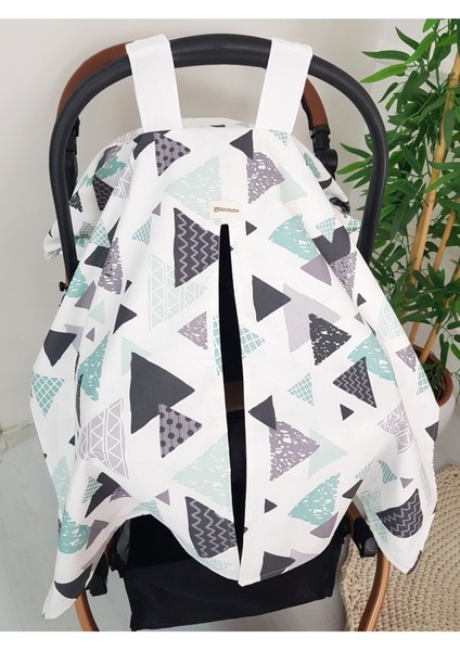 Geometrik , Yıldızlı Çift Taraflı Ponponlu Puset Örtüsü