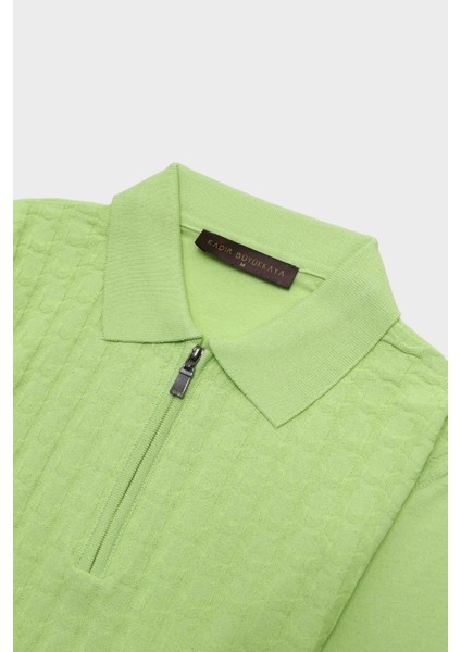 Fermuarlı Polo Yaka Kısa Kol Erkek T-Shirt