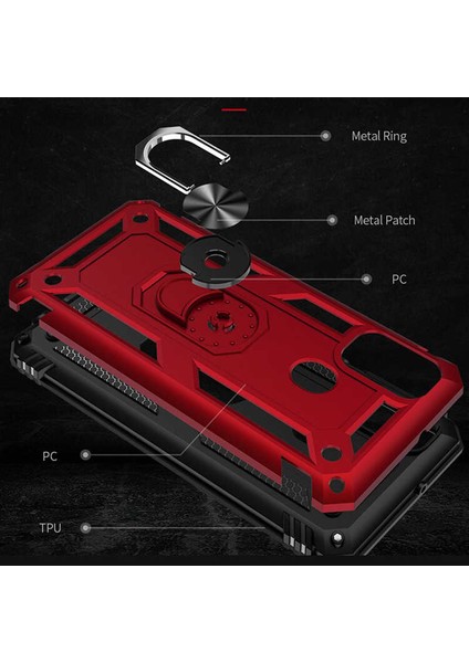Samsung Galaxy M30S Yüzüklü Standlı Vega Kılıf