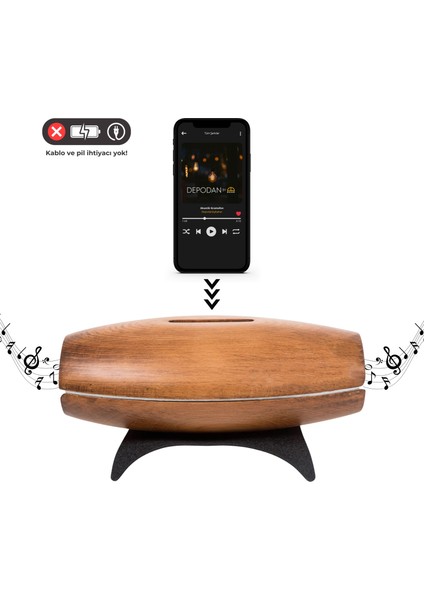 Tone Koyu Ceviz Akustik Gramofon