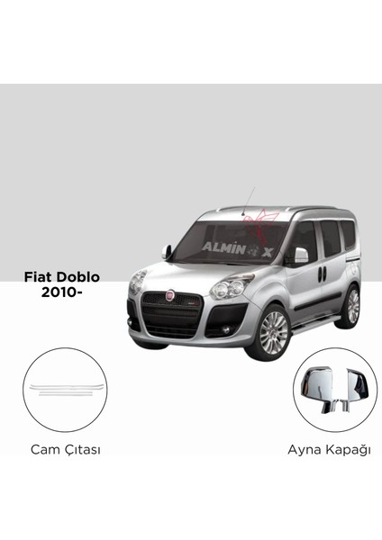 Almilox Oto Aksesuar Fiat Doblo 2010- Set Cam Çıta-Ayna Kapağı