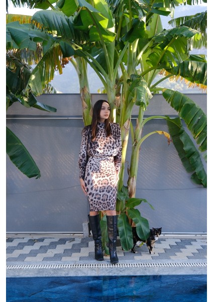 Leopar Vatkalı Elbise fiyatları