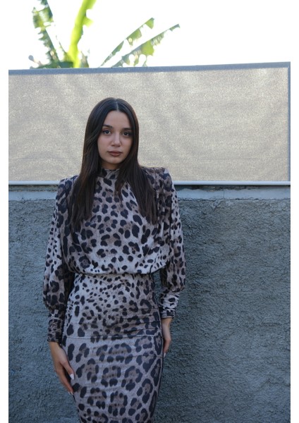 Leopar Vatkalı Elbise modelleri
