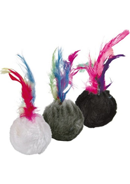 Kedi Oyuncağı Zilli Kedi Otlu Peluş Top 4cm