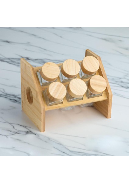 Bambu Kare 7 Parça Baharat Seti