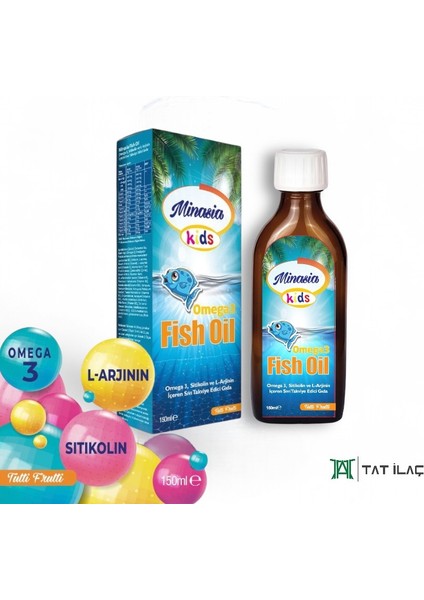 Fish Oil Omega 3, Sitikolin Ve L-Arjinin Içeren Balık Yağı Şurup