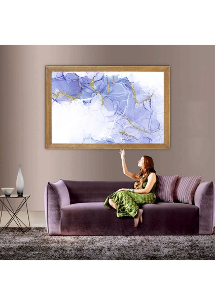 Mermer Desenli Tablo, Çerçeveli Cam Tablo 20 x 30 cm