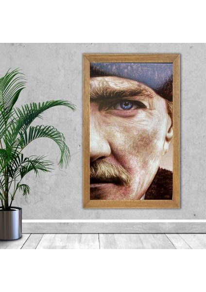 Ulu Önder Mustafa Kemal Atatürk Portresi, Çerçeveli Cam Tablo 20 x 30 cm