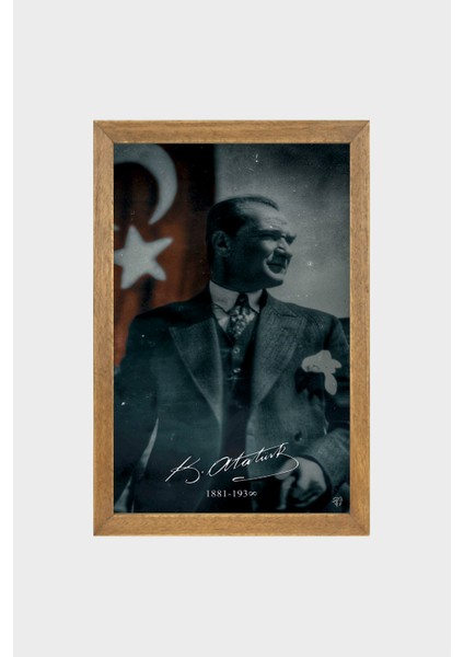 Ulu Önder Mustafa Kemal Atatürk Portresi, Çerçeveli Cam Tablo 20 x 30 cm modelleri