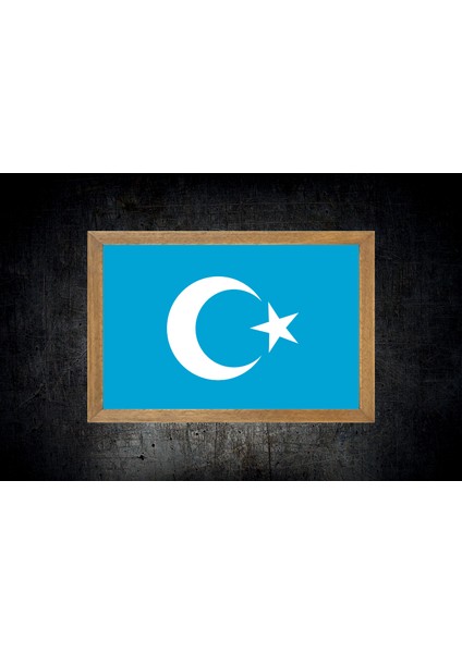 Göktürk Devleti Bayrağı Tablo, Çerçeveli Cam Tablo 30 x 45 cm fırsatları