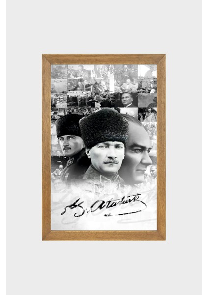 Ulu Önder Mustafa Kemal Atatürk Portresi, Çerçeveli Cam Tablo 30 x 45 cm modelleri