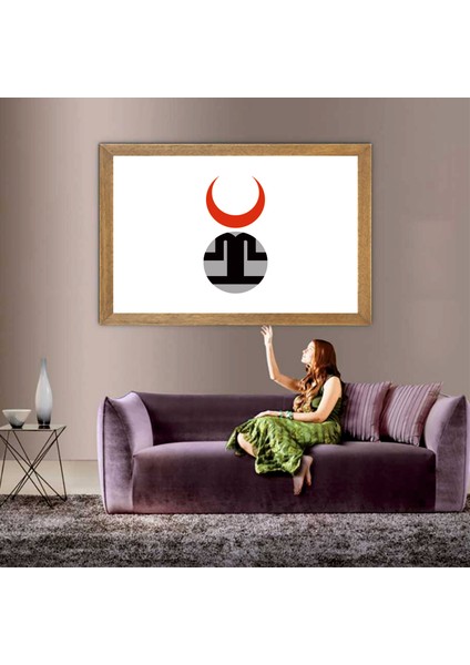 Altınordu Imparatorluğu Devleti Bayrağı Tablo, Çerçeveli Cam Tablo 20 x 30 cm