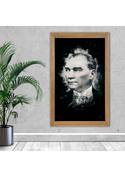Ulu Önder Mustafa Kemal Atatürk Portresi, Çerçeveli Cam Tablo 30 x 45 cm fiyatları