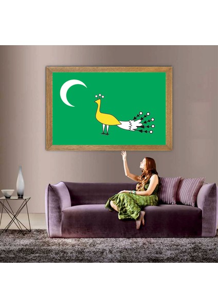 Gazneliler Devleti Bayrağı Tablo, Çerçeveli Cam Tablo 20 x 30 cm