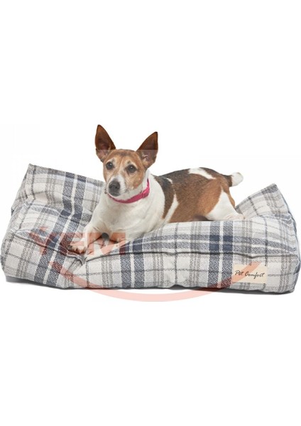 Lima Mavi Kareli Köpek Yatağı S 70x40cm