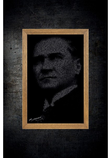 Ulu Önder Mustafa Kemal Atatürk Portresi, Çerçeveli Cam Tablo 20 x 30 cm fırsatları