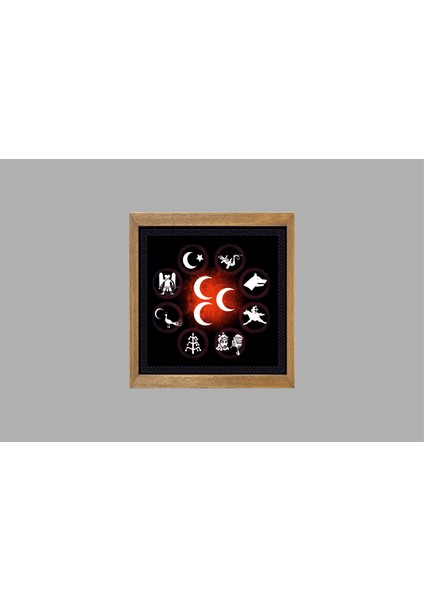 Türk Devletleri Bayrağı Tablo, Çerçeveli Cam Tablo 30 x 45 cm fırsatları
