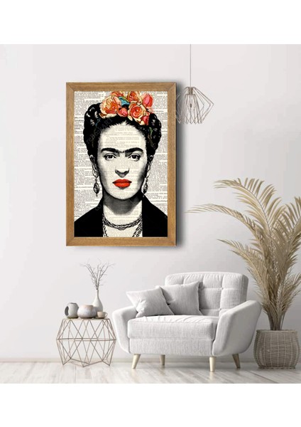 Ressam Frida Kahlo Tablo, Çerçeveli Cam Tablo 20 x 30 cm