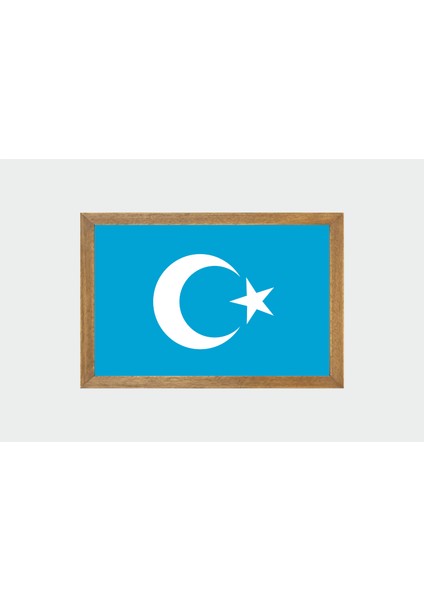 Göktürk Devleti Bayrağı Tablo, Çerçeveli Cam Tablo 20 x 30 cm
