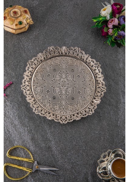 Motif 2 Kişilik Yuvarlak Tepsi (355-2)