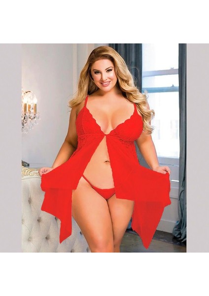 Ekru ''big Size" Dantel ve Tül Kumaşlı Gecelik. fiyatları