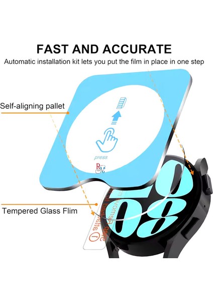 Samsung Galaxy Watch 4 40 mm ile Uyumlu Ekran Koruyucu Kolay Uygulanabilir Aparatlı Ekran Koruyucu modelleri