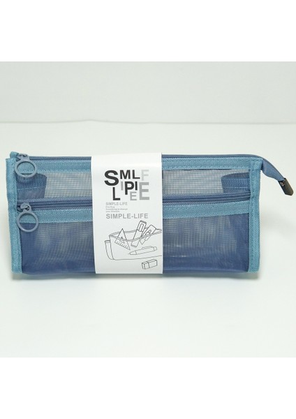 Kırtasiye Depolama Için Şeffaf Çift Katmanlı File Kalem Kutusu, Geniş Kapasiteli Öğrenci Sınavına Özel Yüksek Görünümlü ve Leke Tutmaz Kalem Kutusu (Yurt Dışından)