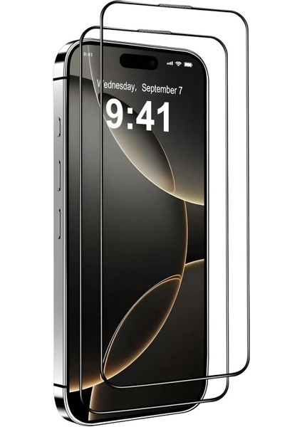 iPhone 16 Pro Max Uyumlu Ekran Koruyucu Anti-Dust Toz Önleyici Premium Temperli Cam Ekran Koruma