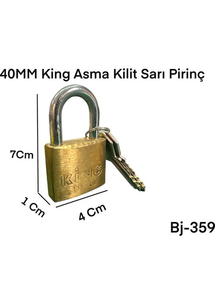 Pirinç Sarı Asma Kilit 40MM