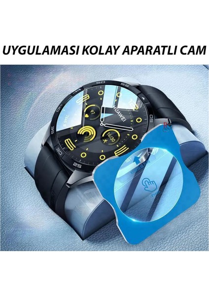 Huawei Watch Gt4 46 mm ile Uyumlu Ekran Koruyucu Kolay Uygulanabilir Aparatlı Ekran Koruyucu