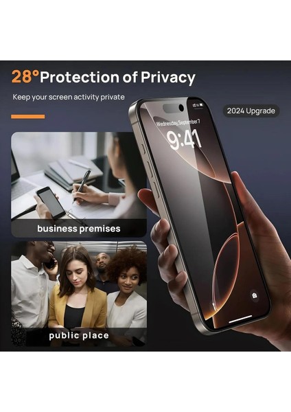 iPhone 16 Pro Max Uyumlu Hayalet Ekran Koruyucu Premium Privacy Temperli Cam Ekran Koruma modelleri
