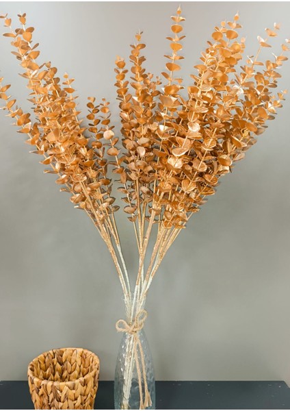 Osohome 2 Adet Gold Rengi Yapay Okaliptüs 85 cm Şık Bir Dekoratif