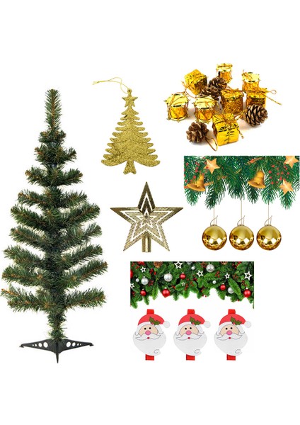 Yılbaşı Yeşil Çam Ağacı 90 cm Set-2