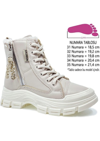 CX5428 Içi Kürklü Fermuar Detaylı Ortopedik Kız Çocuk Şık Günlük Bot Bej fiyatları