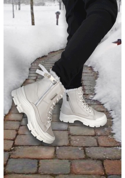 CX5428 Içi Kürklü Fermuar Detaylı Ortopedik Kız Çocuk Şık Günlük Bot Bej fırsatları