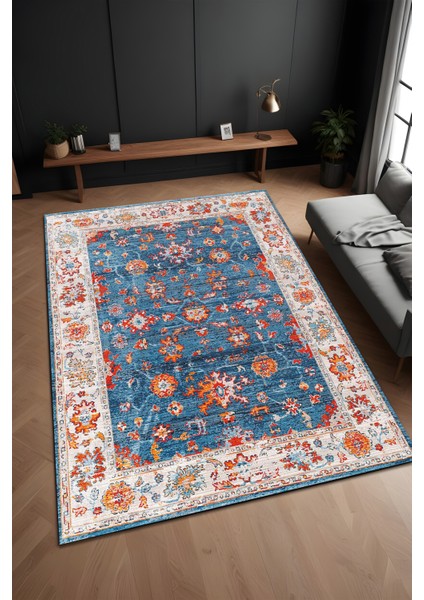 Dijital Baskı Eskitme Klasik Desenli Dekoratif Makinada Yıkanabilir Salon Halısı ve Yolluk Halısı