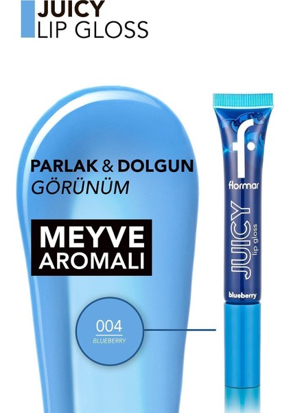 Juicy Lip Gloss Meyve Aromalı Besleyici Dudak Parlatıcısı (004 Blueberry) 8682536087742