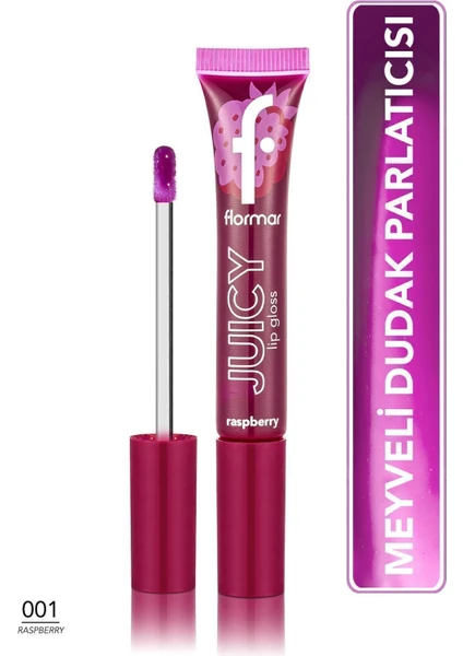 Juicy Lip Gloss Meyve Aromalı Besleyici Dudak Parlatıcısı (001 Raspberry) 8682536087711