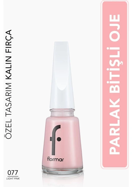 Nail Enamel Yoğun Renk Veren Uzun Süre Kalıcı Parlak Oje (077 Light Pink) 8682536035743