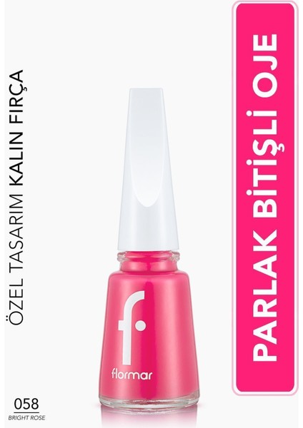 Klasik Parlak Bitişli Yüksek Pigmentli Oje (058 Bright Rose)