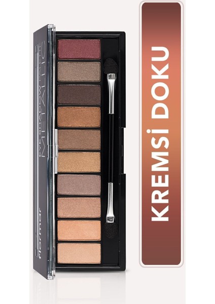 Flormar-Yoğun Pigmentli ve Kremsi Dokulu Eyeshadow Palette 10 Renkli Far Paleti (004 Metalik Renk Tonları) 8690604551705