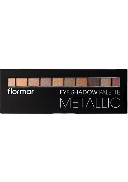 Flormar-Yoğun Pigmentli ve Kremsi Dokulu Eyeshadow Palette 10 Renkli Far Paleti (004 Metalik Renk Tonları) 8690604551705