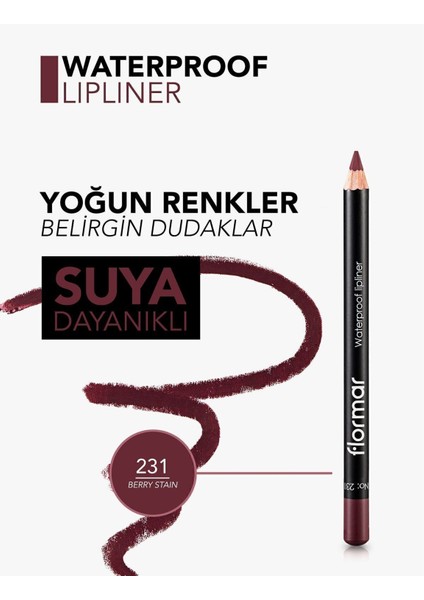 Yoğun Renk Veren Suya Dayanıklı Mat Dudak Kalemi (231 Soft Berry Stain) 8690604111312 indirimleri