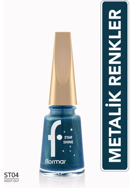 Star Shine Yüksek Pigmentli & Parlak Bitişli Metalik Oje (004 Night Out) 8690604564149